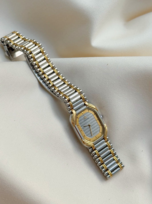 Extremely Rare Seiko Credor Tank Vintage watch for women; 18k Solid Gold & Stainless steel