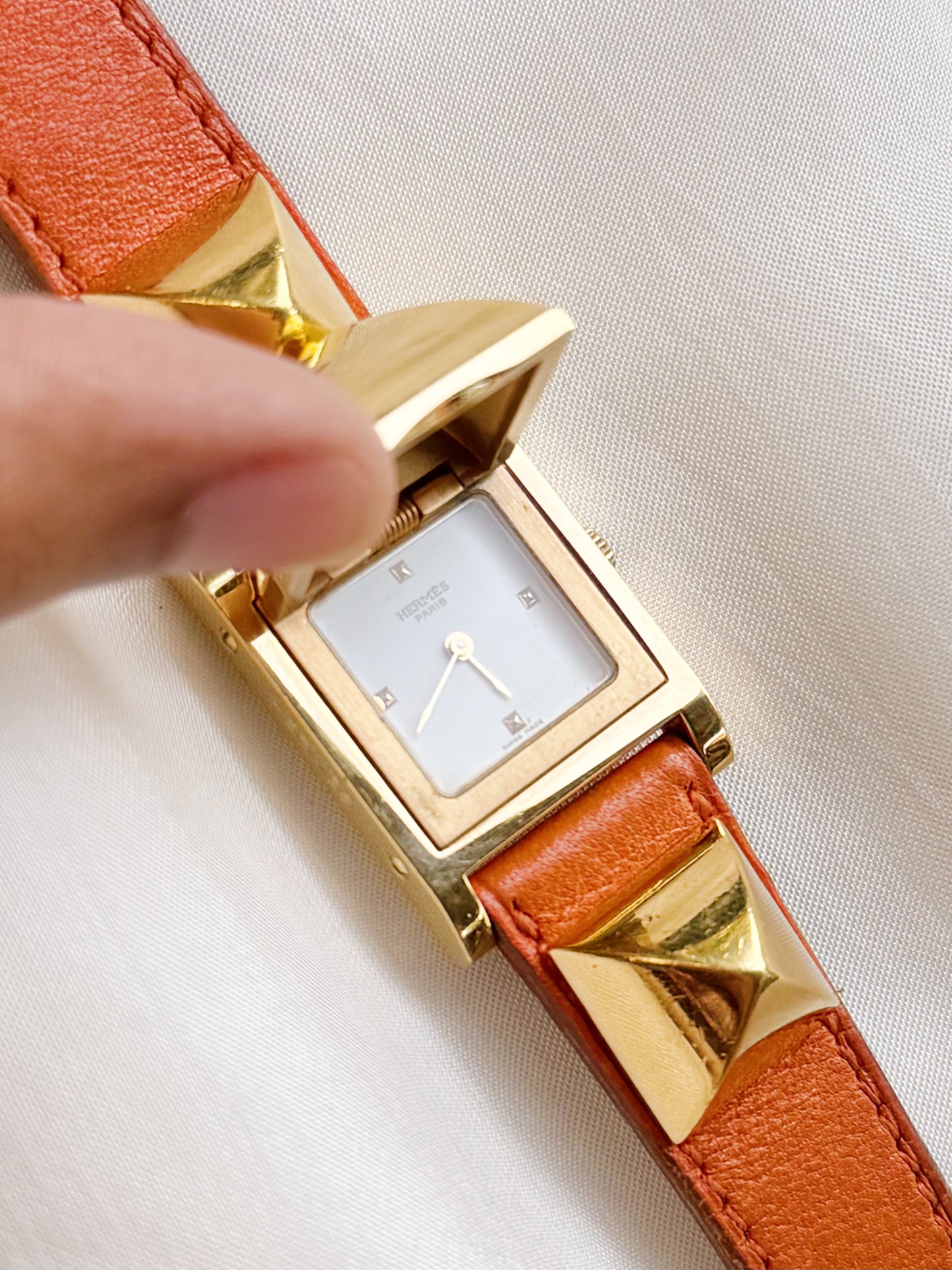 Vintage Hermes Rare Medor Pyramid Women’s watch; Peekaboo Dial