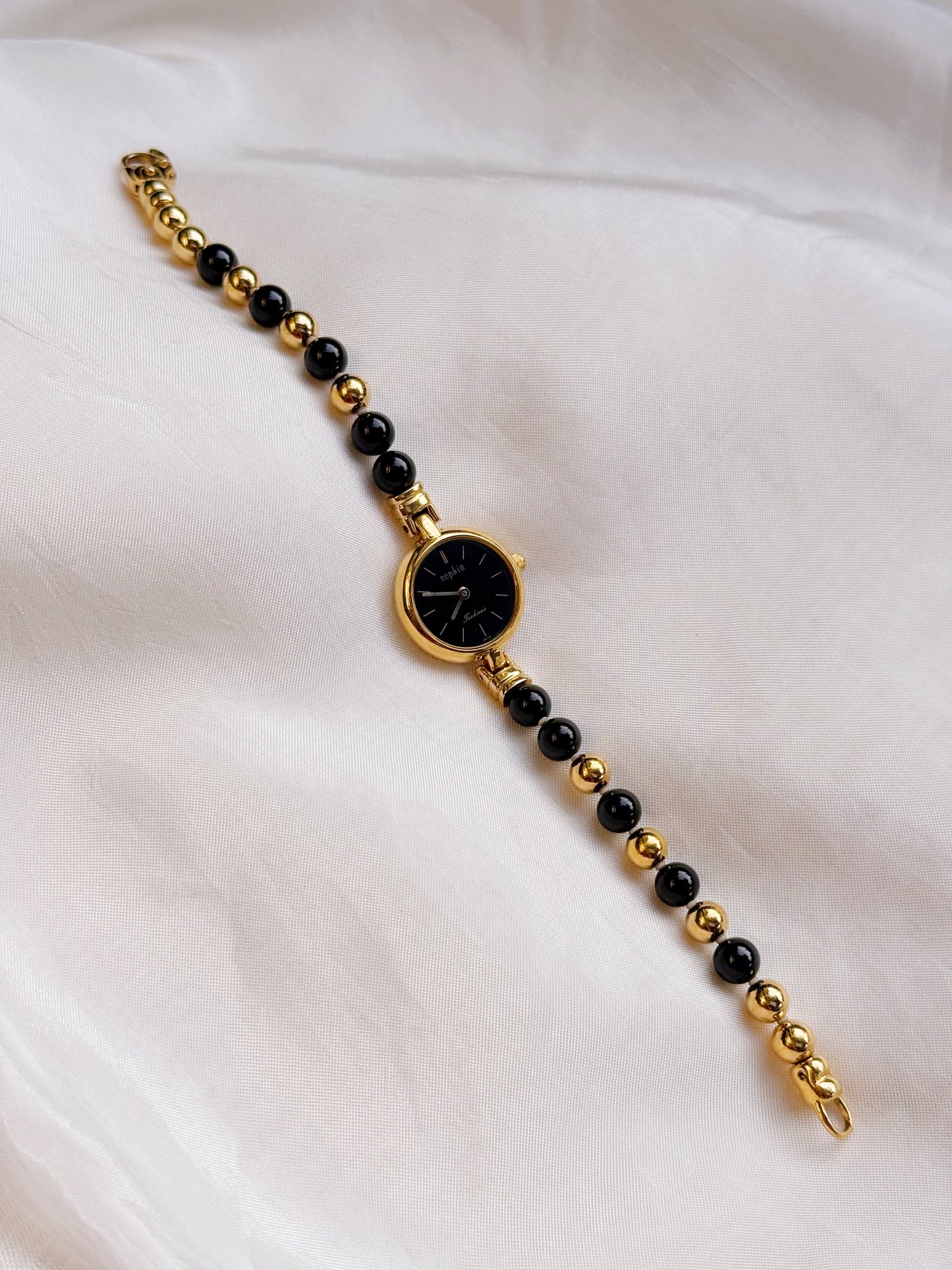 Rare Technos Sophia Round Balls Bracelet watch for women; Dainty timepiece