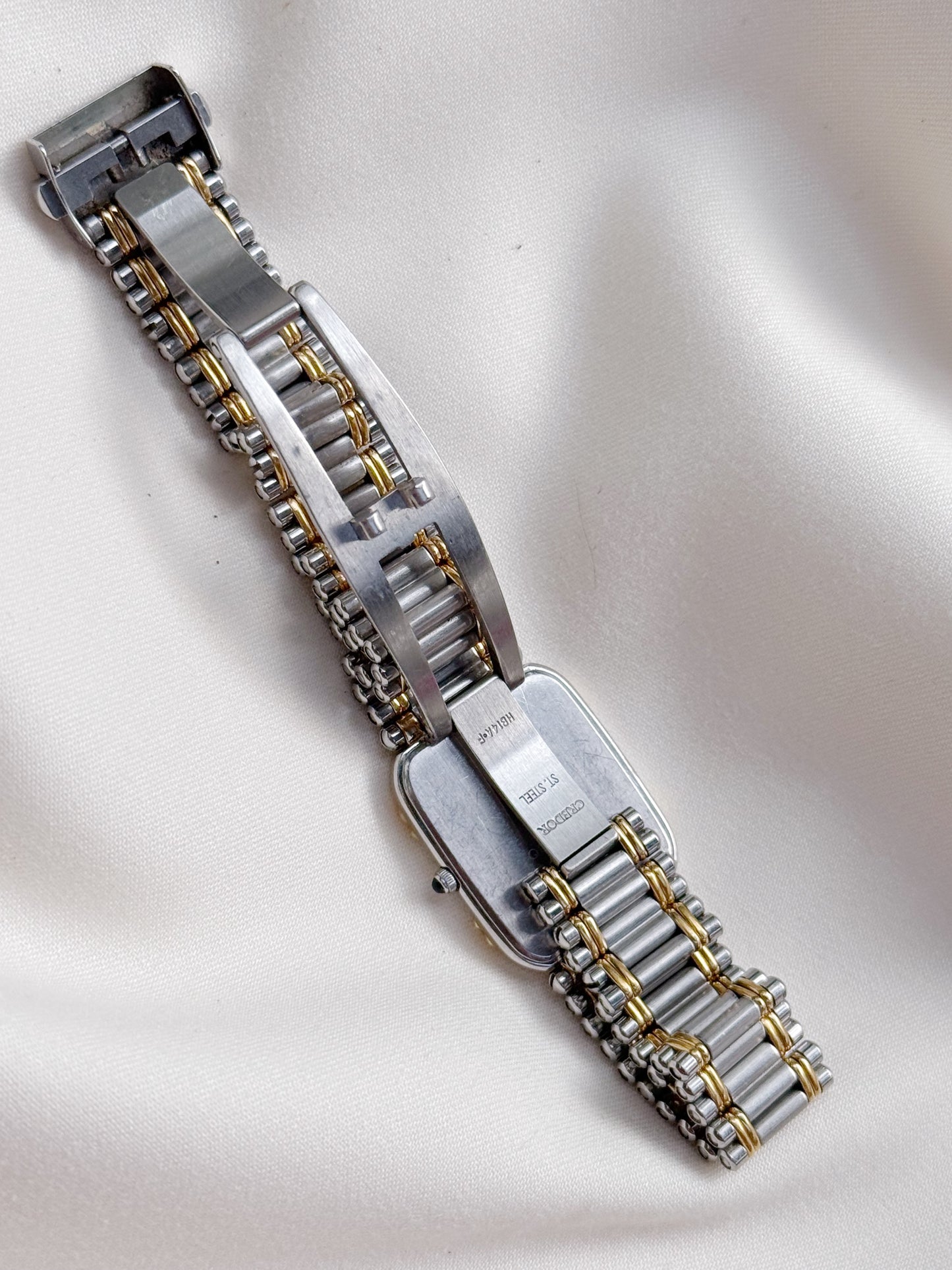 Extremely Rare Seiko Credor Tank Vintage watch for women; 18k Solid Gold & Stainless steel