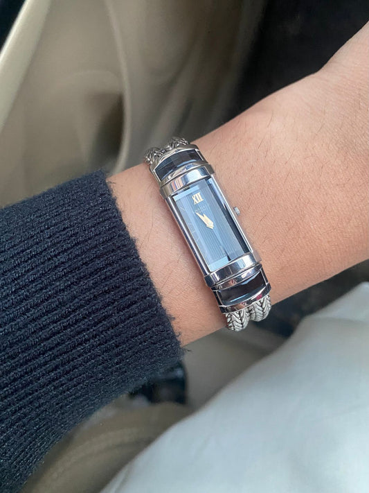 Ultra RARE Seiko Lassale 1990s vintage women’s watch; Blue Stones dial and Rope bracelet